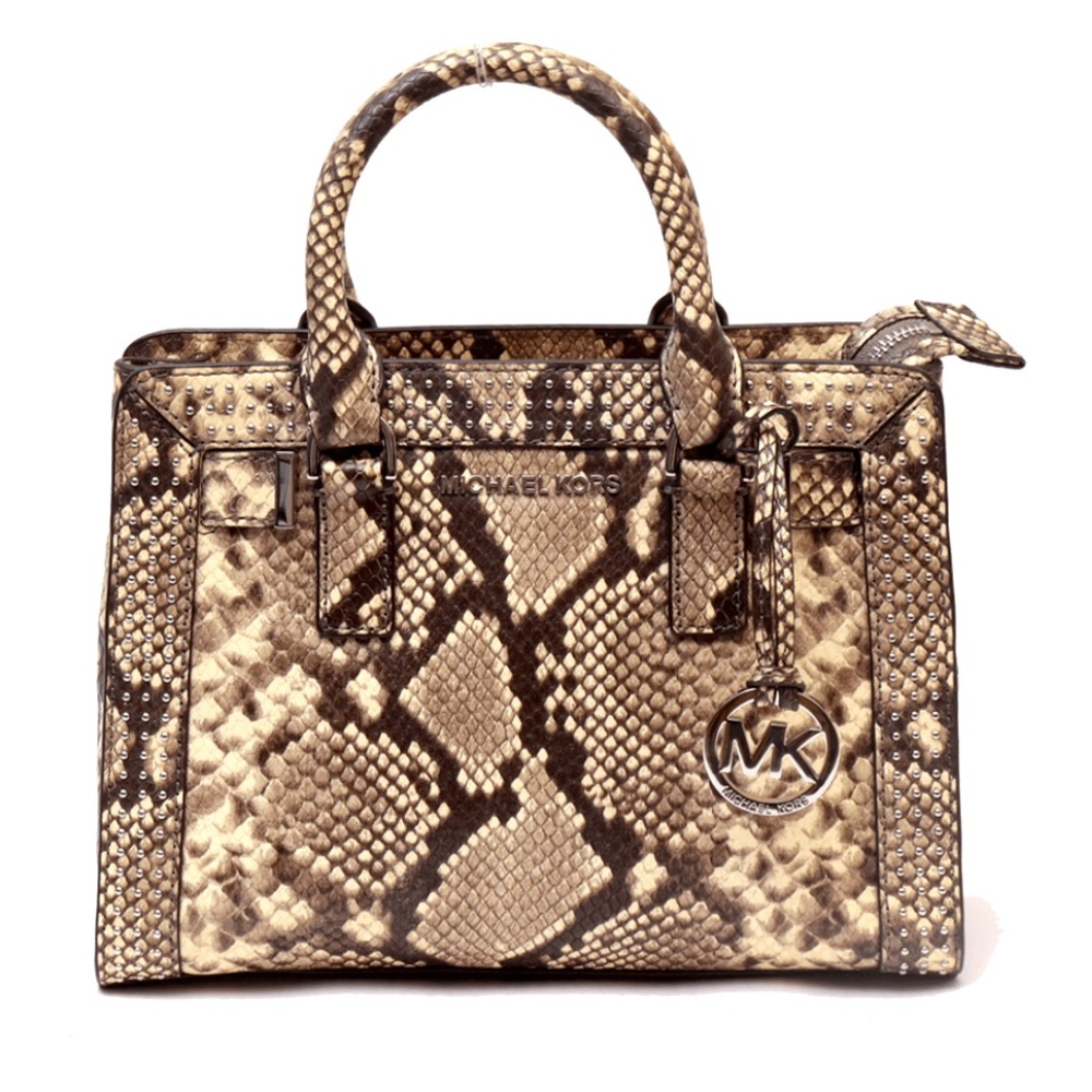 Michael kors python/snake print studded crossbody